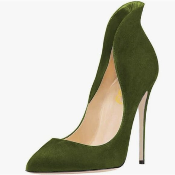 FSJ Women Sexy Prom Pointy Toe High Heel Stiletto Pumps Closed Toe - Picture 1 of 8